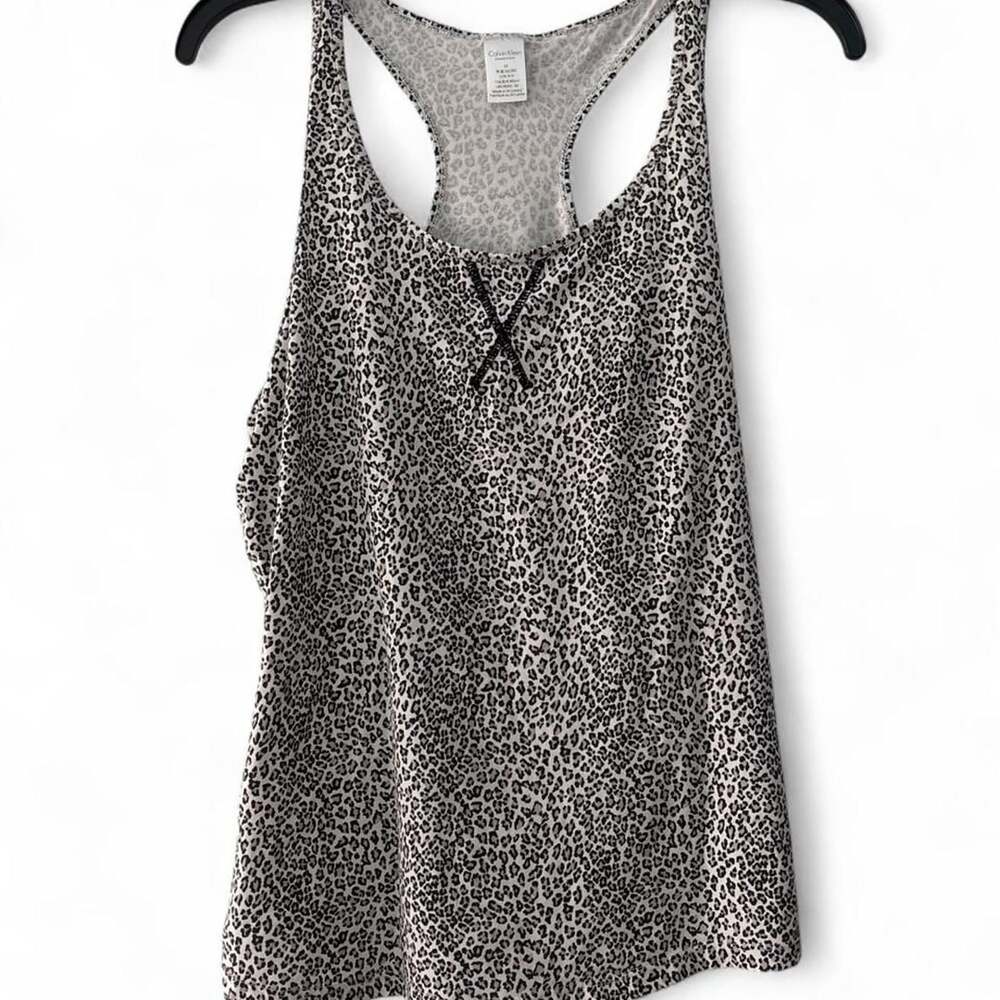 Calvin Klein Sleep Tank Size M Leopard Print Racerback Cami